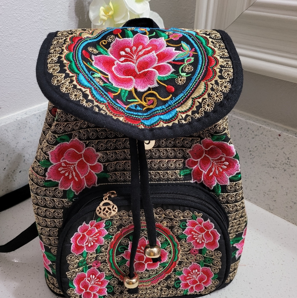 Mexican embroidered back pack